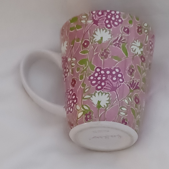 Lilly Pulitzer Lead a Colorful Life! Coffee Mug Bunches of Cherries Pink Red - Picture 2 of 9